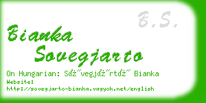 bianka sovegjarto business card